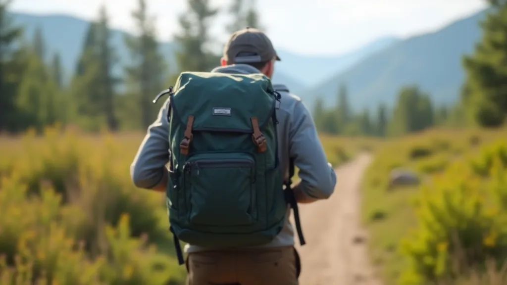Backpack being worn during actual hiking trail test